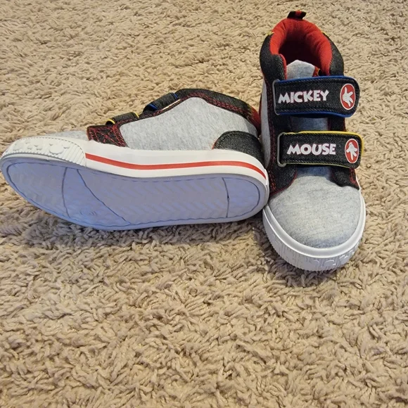 Disney Mickey Mouse Toddler Boys Shoes SNEAKERS High Tops - Picture 2 of 6